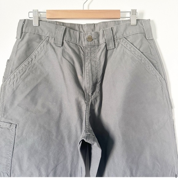 Carhartt Canvas Work Dungarees Loose Fit Pants B151 FAT Fatigue Gray 33 x 30 - Picture 10 of 11